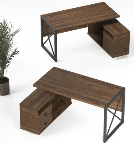 Стол рабочий универсальный Калифорния Хардвиг СР01 ЛДСП Темный орех 5079782302