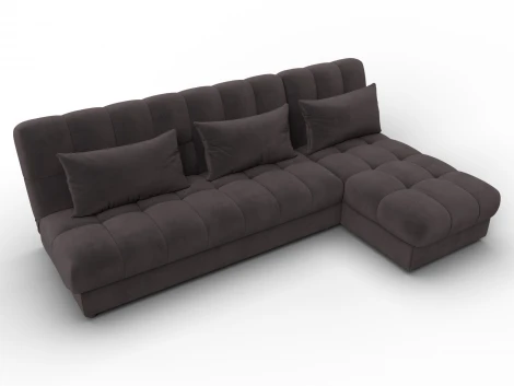 Диван угловой Лига-116 НПБ угол правый (ДСП,ЛДСП,Велюр/Коричневый) Лига Диванов 136955