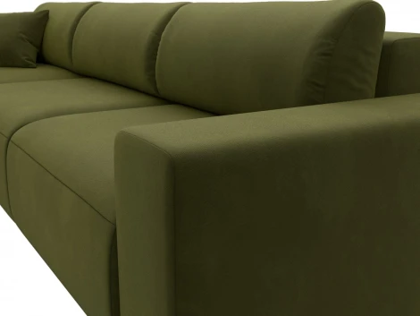 Диван угловой Лига-036 НПБ Классик Лонг левый угол (Зеленый/Микровельвет) Лига Диванов арт.121385L