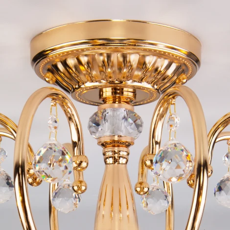 Подвесная люстра Eurosvet Collana 10096/8 золото/прозрачный хрусталь Strotskis