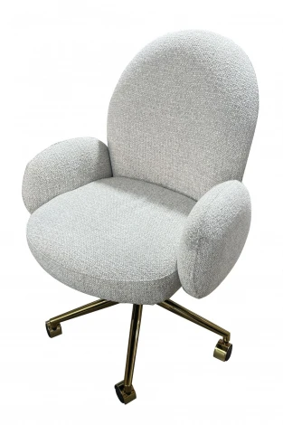 Кресло IST-CASA офисное Клауд PRO BS1239-WT, белый крем/золото