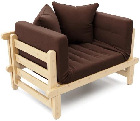 Кушетка Arsko Сламбер сосна коричневый велюр