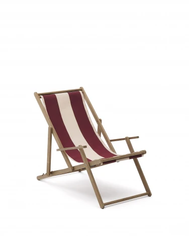 Vilara Складной шезлонг для улицы в полоску бордового и бежевого цвета La Forma (ex Julia Grup) арт.262375