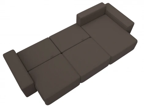 Диван угловой Лига-074 угол универсальный (ДСП/Пластик/Рогожка/Коричневый) Лига Диванов 129856