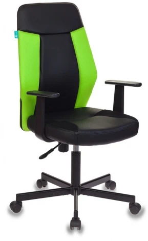 Кресло Бюрократ CH-606 черный/салатовый искусст.кожа/ткань крестовина металл