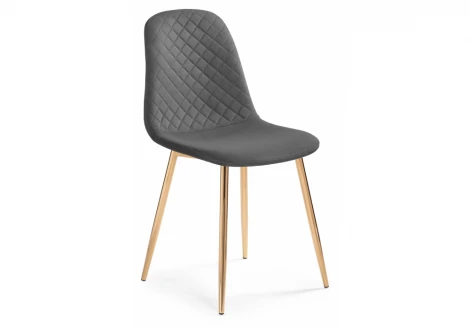 Стул Woodville на металлокаркасе Dabl dark gray / gold 15324