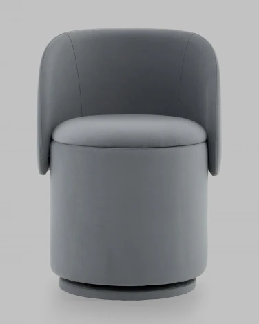 Пуф-трансформер Таунсвилл вращающийся с ящиком велюр серый Stool Group арт.УТ000041704