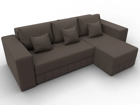 Диван угловой Лига-076 угол универсальный (ДСП/Пластик/Рогожка/Коричневый) Лига Диванов 129836