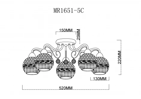 Потолочная люстра MyFar Фрэнк MR1651-5C
