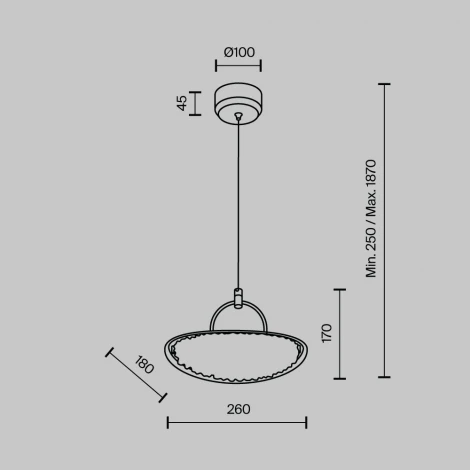 Подвесной светильник светодиодный с регулировкой цветовой температуры Modelux MODESTYLE MS.2326.1 BK