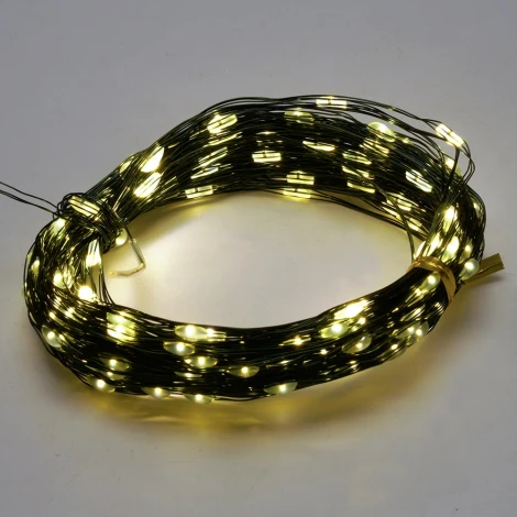 Светодиодная гирлянда линейная Роса (на проволоке) 2700К c питанием от сети 220V 20м Feron CL583 51442