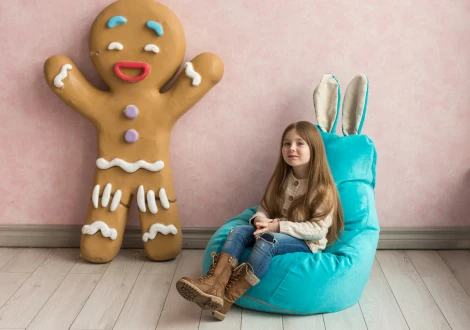 Кресло мешок Dreambag Зайчик Бирюзовый (Классический) 19130