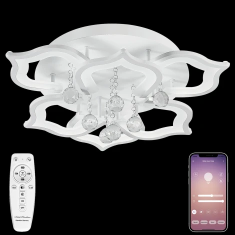 Потолочная люстра ярусная Natali Kovaltseva HIGH-TECH LED LAMPS 82028 (регулировка яркости, 220V, пульт управления, цветы)