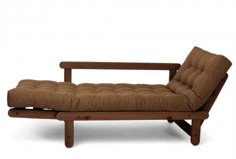 Кушетка Arsko Сламбер орех коричневая клетка рогожка