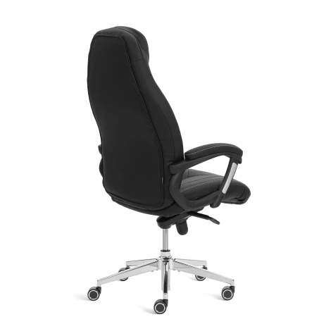Кресло Босс Люкс/Boss Lux (26) хром Экокожа LUX Classic 18-22, черный Tetchair 25932