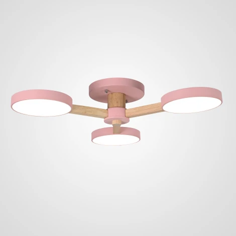 Потолочная люстра Wi-Fi на штанге Turna 3 Pink By ImperiumLoft Turna01 (LED, 220V, пульт управления, голосовое управление, умный дом - Алиса)
