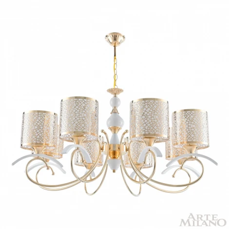 Подвесная люстра Arte Milano Florentia-9787 309787/8 Wh/Gd (220V, на цепи)