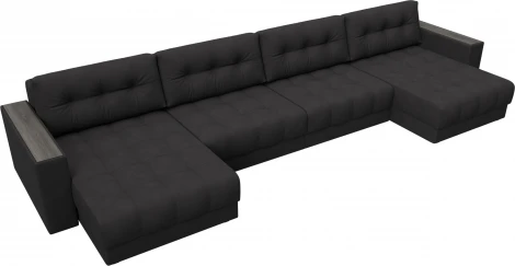 Диван П-образный с декором Лига-049 НПБ Лонг Лига Диванов (Замша) арт.128580