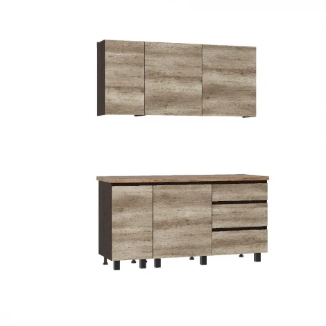 Готовая кухня БТС Энигма 1,6 м, Дуб каньон, венге