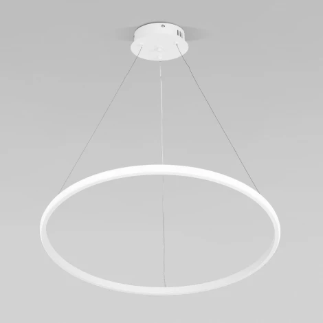 Умный подвесной светильник Eurosvet Collars 90264/1 белый (регулировка яркости, LED, 220V, пульт управления, на тросе, кольцо)