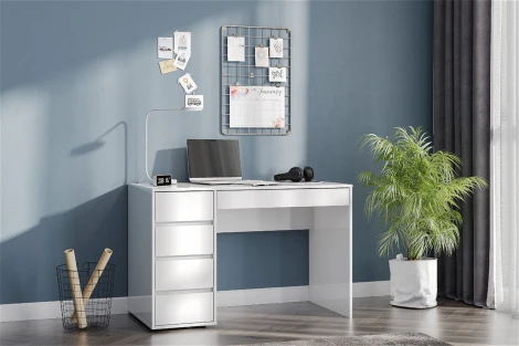 Стол компьютерный Арника №13 Серия 2, Белый глянец