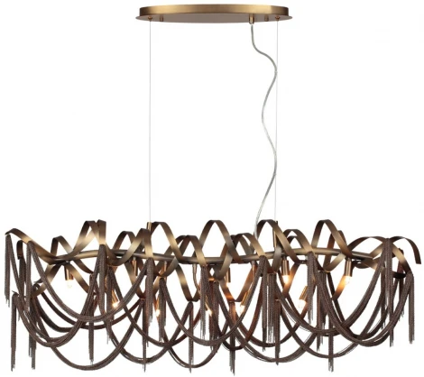 Подвесная люстра Odeon Light Chainy 5066/10 античн.бронза/коричневый/металл/металл G9 10*40W (220V, на тросе)