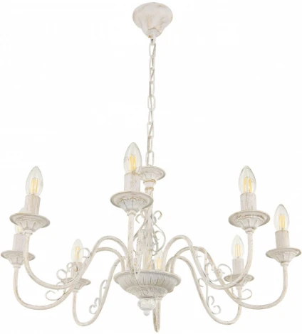 Подвесная люстра Arte Milano AM342620 342620/8 WT+G (220V, на цепи, подсвечник, свеча)