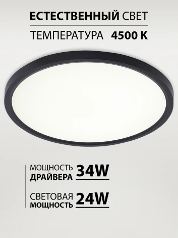 Потолочный светильник светодиодный 24W, черный Natali Kovaltseva Plain LED LAMPS 81114/3C