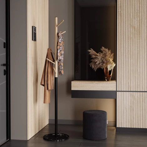 Вешалка Sheffilton SHT-CR25 прозрачный лак/черный/мрамор