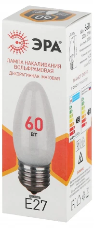 Лампочка накаливания E27 60 Вт ЭРА B36 B-60-E27-230-FR