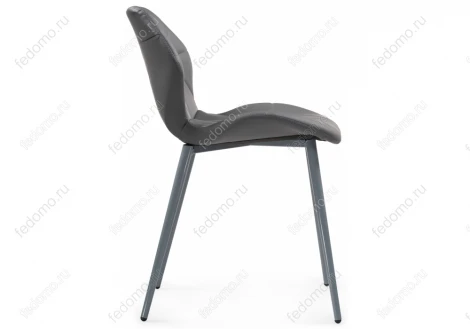 Стул Woodville на металлокаркасе Вальд экокожа серый / серый глянец 464192