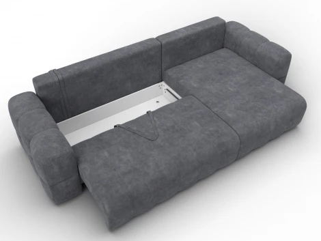 Диван угловой Лига-110 НПБ угол универсальный (ДВП,ДСП,ЛДСП,Брус,Фанера,Велюр/Темно-серый) Лига Диванов 136527