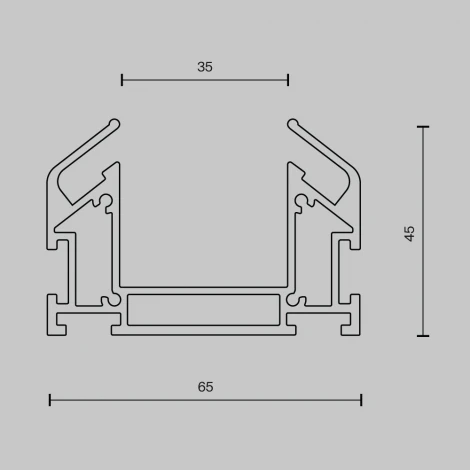 Профиль для монтажа Trinity в натяжной ПВХ потолок, 2м (однофазный) Maytoni Technical TRA005MP-312S