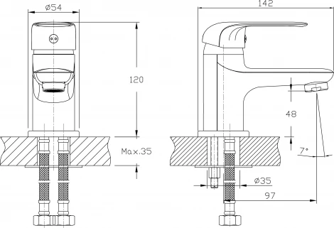 Смеситель Rush Fiji FI1835-11 для раковины