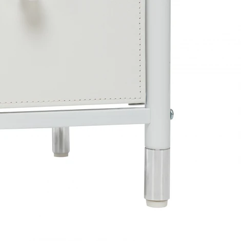 Комод Leset Нирита/Хайди узкий 5 ящиков (Сталь,Экокожа,ЛМДФ/Белый) арт.2500000252297