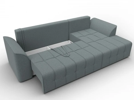 Диван угловой Лига-113 угол правый (ДСП,Рогожка/Серый) Лига Диванов 136704