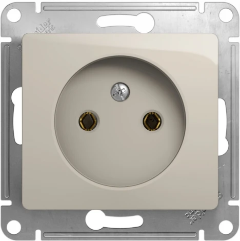 Розетка встраиваемая без заземления (молочный) Systeme Electric Glossa GSL000941