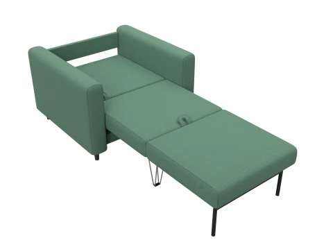 Кресло Лига-070 (ЛДСП,Брус,Фанера/Дерево/Рогожка/Зеленый) Лига Диванов 132546