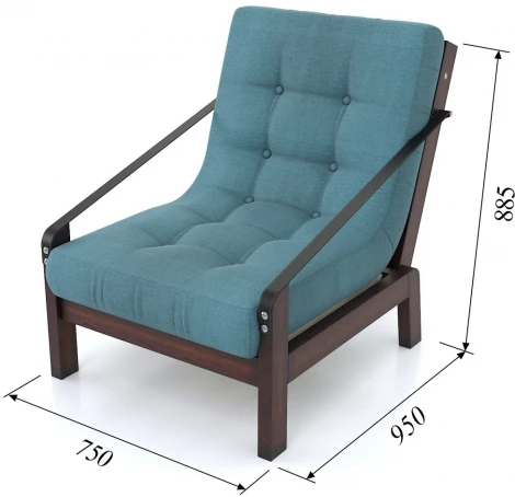 Кресло Arsko Локи орех голубая рогожка