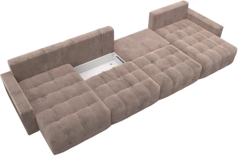 Диван п-образный с полками Лига-053 НПБ Лонг Лига Диванов (Велюр) арт.128992