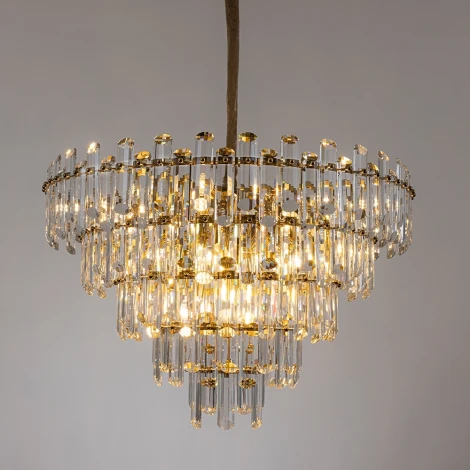 Подвесная люстра каскадная большая Rosie 3511/17 LM-16 Divinare (220V, хрусталь, на цепи)