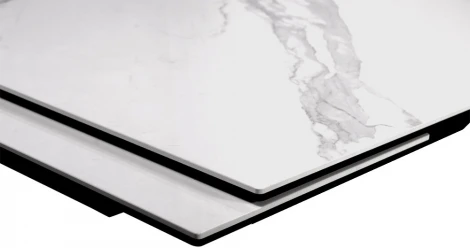 Стол DikLine SFE160 Керамика Белый мрамор/подстолье черное/опоры черные (2 уп.) 00-00069621
