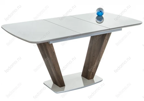 Стол на тумбе Woodville Петир серый / орех кантри 462089