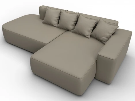 Диван угловой Лига-065 угол правый (ДСП/Пластик/Экокожа/Бежевый) Лига Диванов 129802