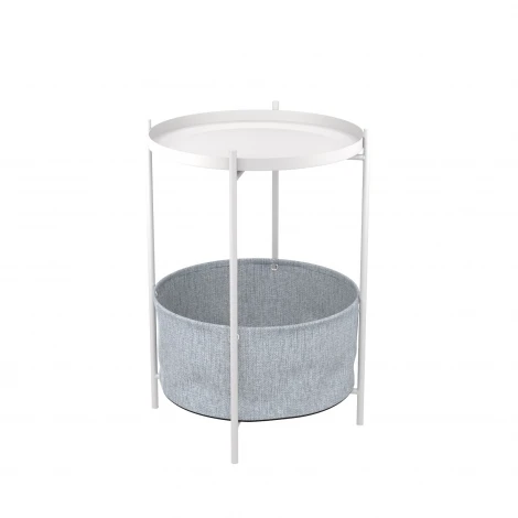 Журнальный стол LAVARIS Берген рогожка 82/82/ белый муар 4862947303