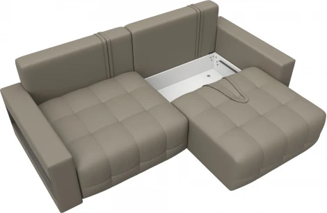 Диван прямой с полками Лига-053 НПБ Лига Диванов (Экокожа) арт.128895