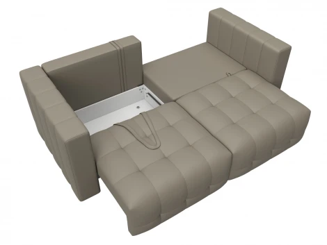 Диван прямой Лига-052 НПБ (ЛДСП,Брус,Фанера/Пластик/Экокожа/Бежевый) Лига Диванов 129902