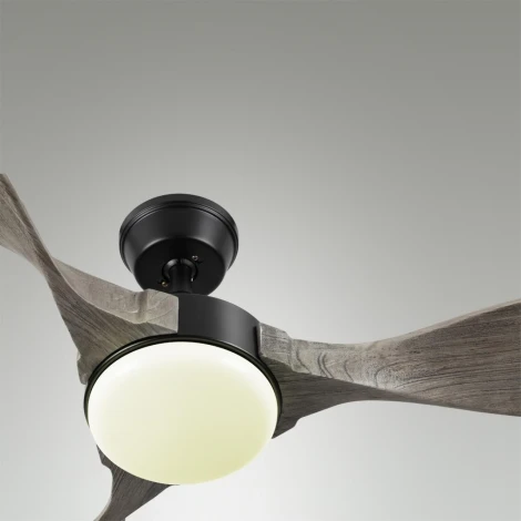 Люстра на штанге-вентилятор Sonex Storm 7702/24L черный/серое дерево LED 24Вт 3000-6000K D1320 пульт ДУ VIVA (220V, вертолет)