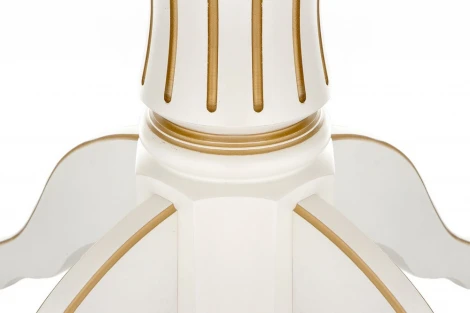 Стол деревянный Woodville Павия молочный / золото патина арт.615193