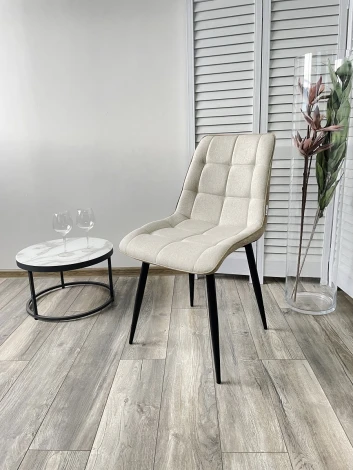 Стул CHIC VF-01/ VF-02 светло-бежевый/ бежевый, ткань/ черный каркас